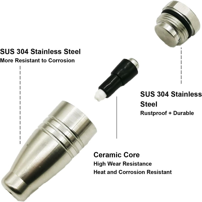 TeenGo Turbo Nozzle, Stainless Steel, Globe Valve, Pressure Washer Turbo Nozzle, 3600 PSI Max, 1/4" Quick Connector (Dual-Orifice 4.0) - Image 2